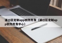 浦口区定制app软件开发（浦口区定制app软件开发中心）