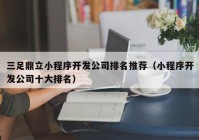 三足鼎立小程序开发公司排名推荐（小程序开发公司十大排名）