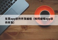 东莞app软件开发编程（如何编程app软件开发）