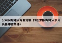 公司网站建设专业定制（专业的网站建设公司具备哪些条件）