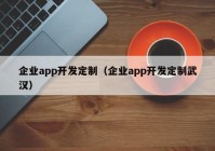 企业app开发定制（企业app开发定制武汉）