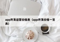 app开发运营价格表（app开发价格一览表）