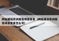 网站建设实训报告项目背景（网站建设实训报告项目背景怎么写）