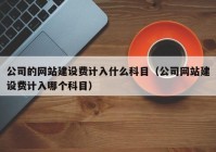 公司的网站建设费计入什么科目（公司网站建设费计入哪个科目）